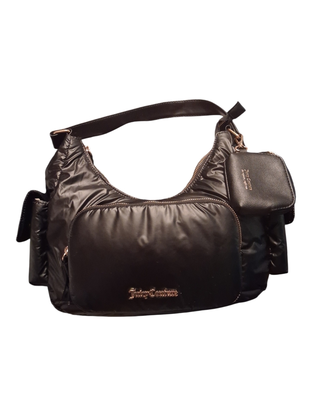 Juicy Couture Black Puffer Shoulder Bag with Removable Pouch - Picture 3 of 7